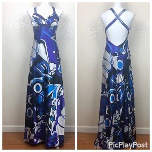 XSCAPE Joanna Chen Open Back Formal Dress Purple